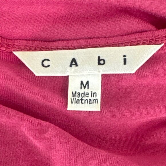 CABI Faux Wrap Front Ruched Top Pink Sz M 502 EUC - Picture 3 of 4